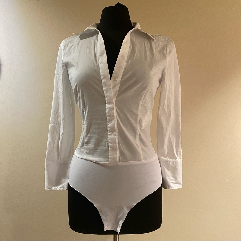 ZARA Brand New White Dress Blouse Bodysuit | Size S/M